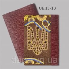 ДАНА-ОПБ3-13 Бордо. Обложка на паспорт для вышивки бисером.