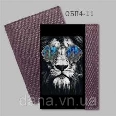 ДАНА-ОПБ4-11 Фиолетовый. Обложка на паспорт для вышивки бисером.