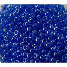 36050 Бисер прозрачный, синий, глазурированный