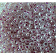 37328 Бисер непрозрачный, фиолетовый, жемчужный алебастр