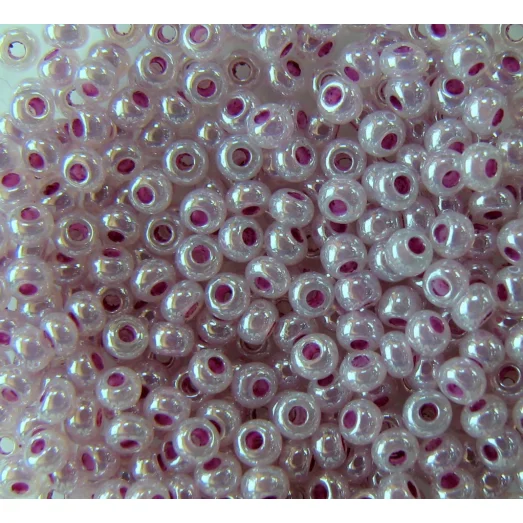 37328 Бисер непрозрачный, фиолетовый, жемчужный алебастр