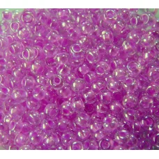 38125 Бисер прозрачный, светлый розово-фиолетовый внутренний окрас