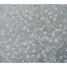 38302 Бисер прозрачный, белый внутренний окрас