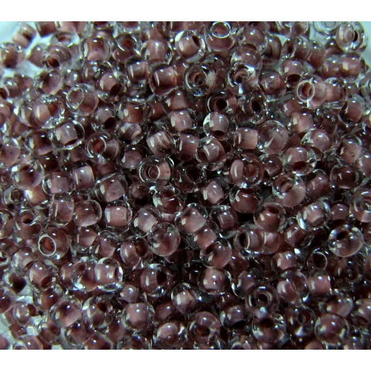 38319 Бисер прозрачный, коричневый внутренний окрас