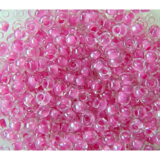 38625 Бисер прозрачный с сиреневой серединкой