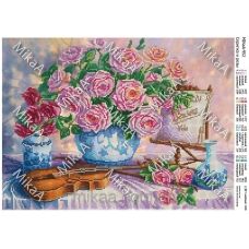 МИКА-0952 (А3) Скрипка и розы. Схема для вышивки бисером