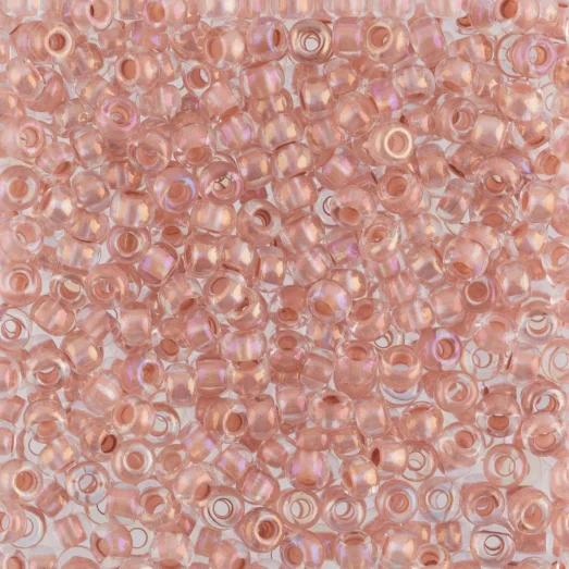 58517 Бисер прозрачный радужный, бежевая линия внутри Preciosa