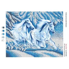 А4Н_067 БК-4281 Кони. Схема для вышивки бисером ТМ Virena