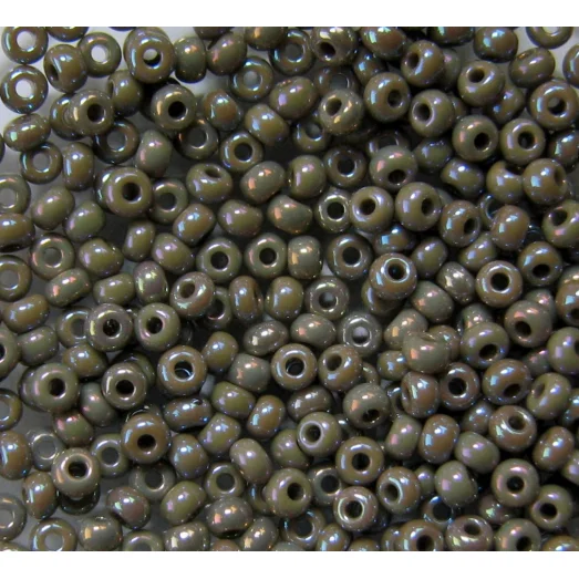 44020 Бисер непрозрачный, серый, радужный