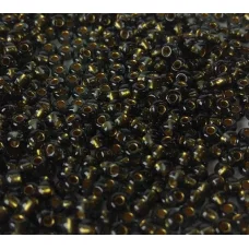 45014 Бисер Preciosa коричневый с золотой линией