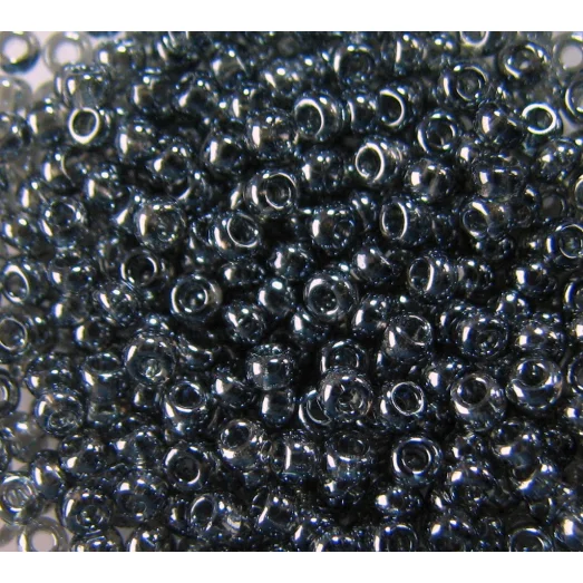 46010 Бисер прозрачный, серый, глазурированный