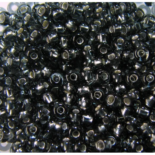 47010 / №337,476 Бисер серый, серебряная серединка