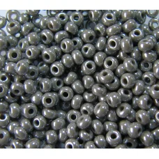48020 Бисер непрозрачный, серый, перламутровый