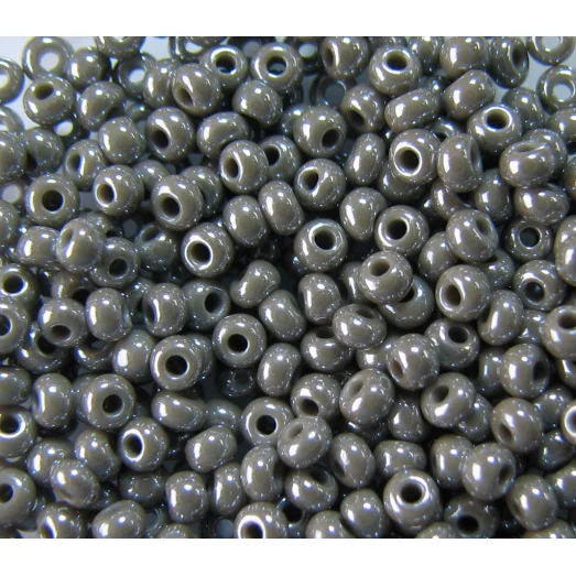 48020 Бисер непрозрачный, серый, перламутровый