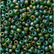 51120 Бисер Preciosa зелёный прозрачный матовый радужный
