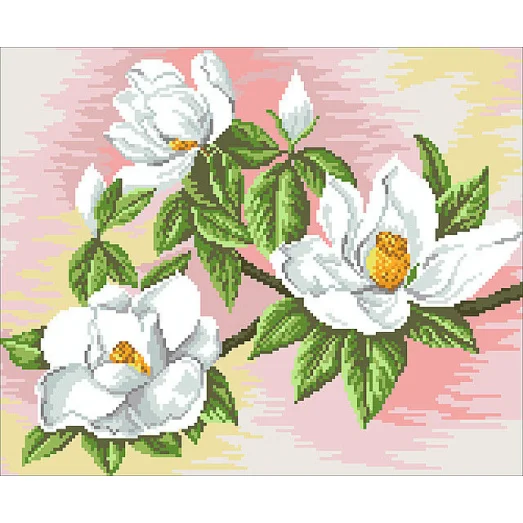 ЮМА-316 Ветка магнолий. Схема для вышивки бисером