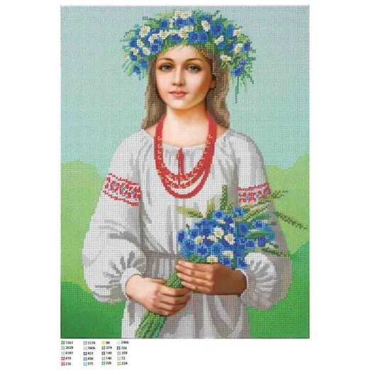 ЮМА-319 Украиночка. Схема для вышивки бисером