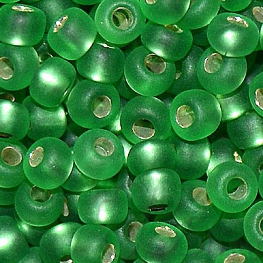 57100м Бисер Preciosa стеклянный светло-зелёный матовый с серебрянным прокрасом