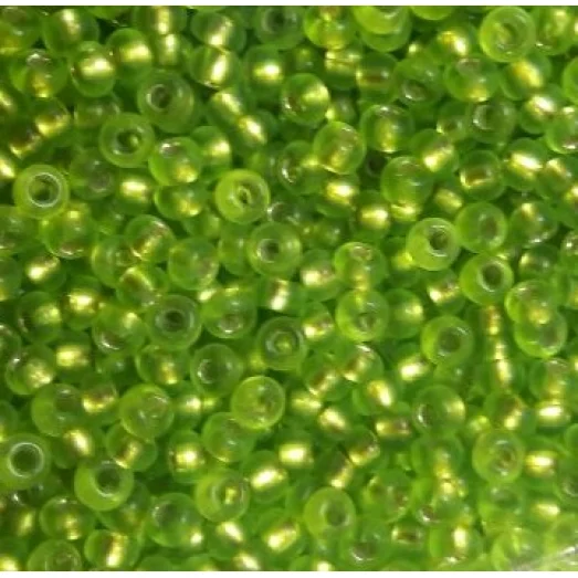 57430м Бисер Preciosa стеклянный тёмно-салатовый матовый с серебрянным прокрасом