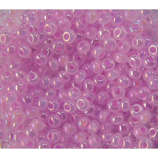 57526 Бисер непрозрачный, лиловый, алебастр радужный