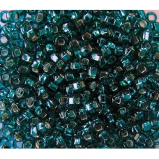 57710 Бисер полупрозрачный темно-зеленый с серебрением