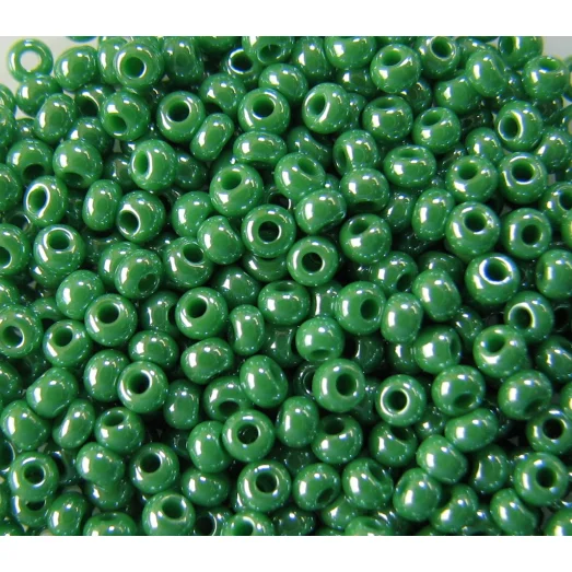 58250 Бисер непрозрачный, зелёный, перламутровый