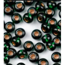 59150 Бисер Preciosa зеленый с оранжевой серединкой внутри