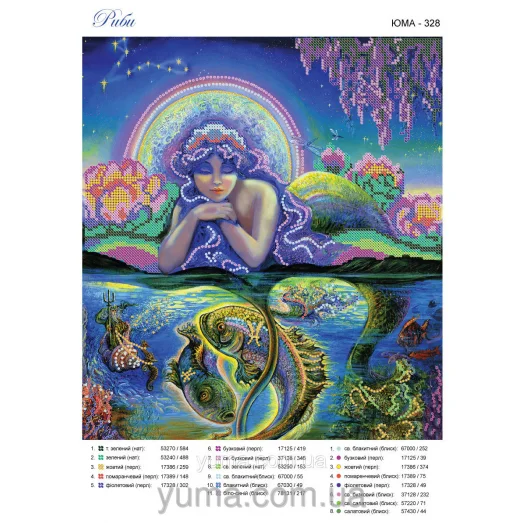 ЮМА-328 Рыбы. Схема для вышивки бисером