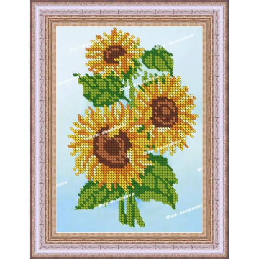 КР-061 Подсолнухи. Схема для вышивки бисером. ТМ Фея Вышивки