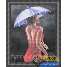 ФР-ЛБч3-047 Девушка под зонтиком. Схема для вышивки бисером ТМ Фурор Рукоделия