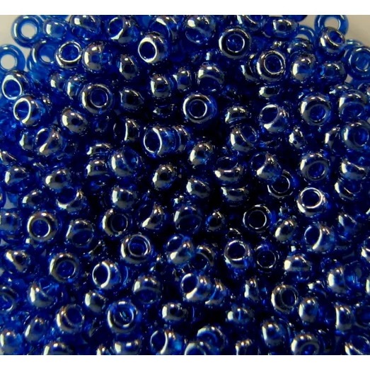 66300 Бисер прозрачный, темно-синий, глазурированный