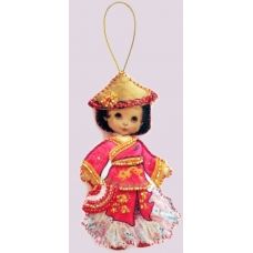 F-060 Кукла. Китай. Набор с фетром для вышивки бисером Butterfly
