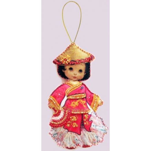 F-060 Кукла. Китай. Набор с фетром для вышивки бисером Butterfly