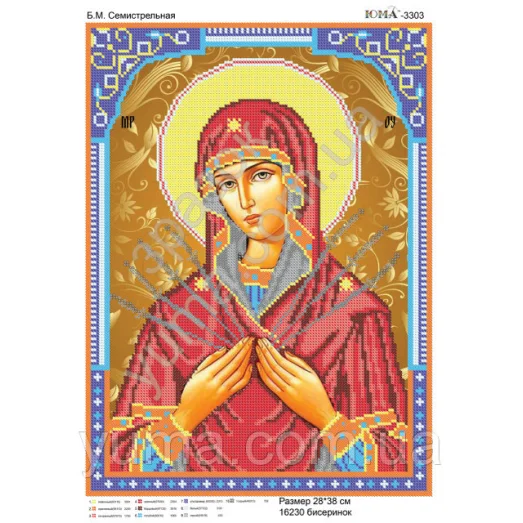 ЮМА-3303 Б.М. Семистрельная. Схема для вышивки бисером