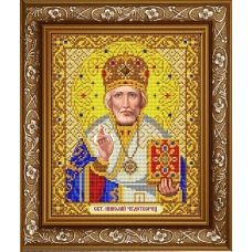 ИС-4051 Святой Николай Чудотворец (золото). Схема для вышивки бисером ТМ Славяночка