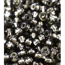 78641 Бисер Preciosa серый, серебряная линия внутри