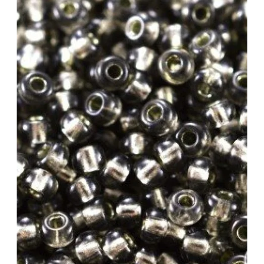 78641 Бисер Preciosa серый, серебряная линия внутри