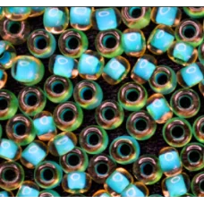 80836 Бисер Preciosa прозрачный желтый с синей серединкой