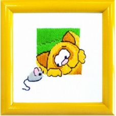 ГЛ-002 Кот и мышка. Набор для вышивки гладью. ТМ Чаривна Мить