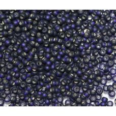 37110м Бисер Preciosa стеклянный чёрно-синий матовый с серебрянным прокрасом