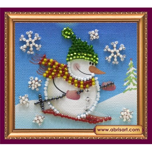 АМА-043 Снеговик. Набор для вышивки бисером Абрис Арт
