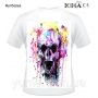 ЮМА-С-005 Мужская футболка с рисунком Красочный череп для вышивки 