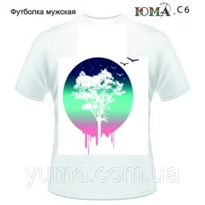 ЮМА-С-006 Мужская футболка с рисунком Дерево жизни для вышивки