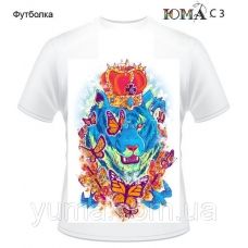ЮМА-С-003 Мужская футболка с рисунком Тигр для вышивки 