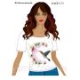 ЮМА-С-021 Женская футболка c рисунком Колибри в цветах для вышивки 
