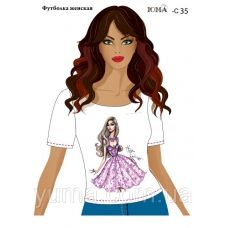 ЮМА-С-035 Женская футболка c рисунком Элегантность для вышивки 