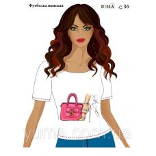 ЮМА-С-036 Женская футболка c рисунком Идеальное сочетание для вышивки 