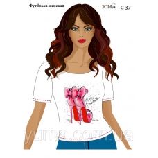 ЮМА-С-037 Женская футболка c рисунком Каблуки для вышивки 