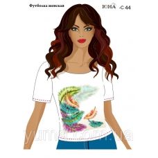 ЮМА-С-044 Женская футболка c рисунком Воздушный полёт для вышивки 