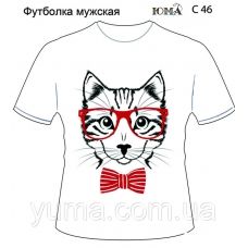 ЮМА-С-046 Мужская футболка с рисунком Барсик для вышивки 